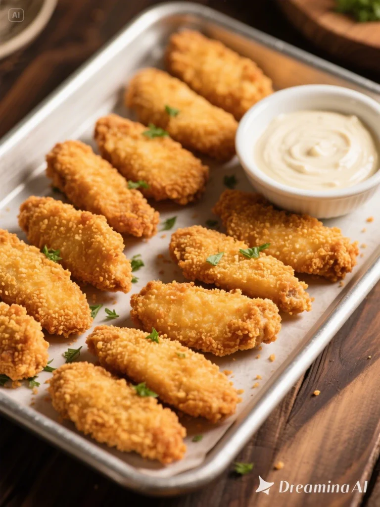 Crispy Homemade Chicken Tenders with Dipping Sauce
